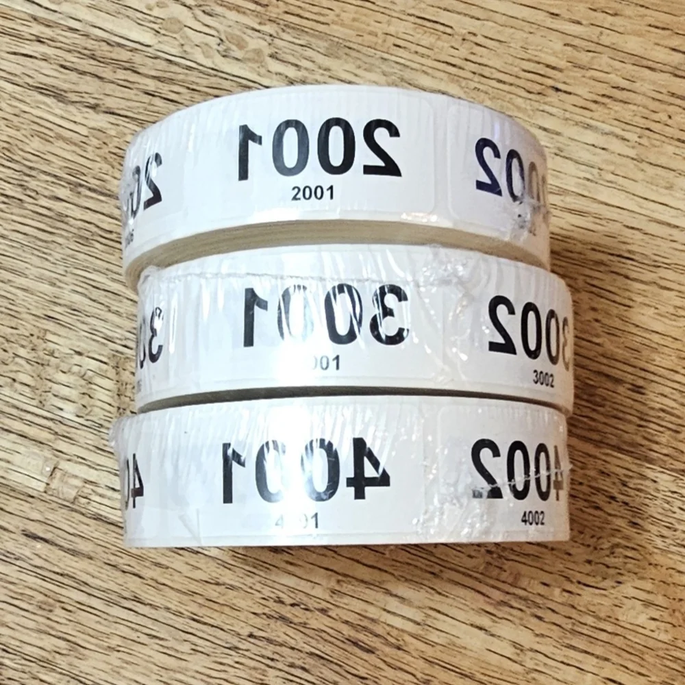 White Numbered Label Rolls